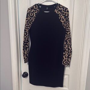 SHEIN Black Long Sleeve Sheath Dress